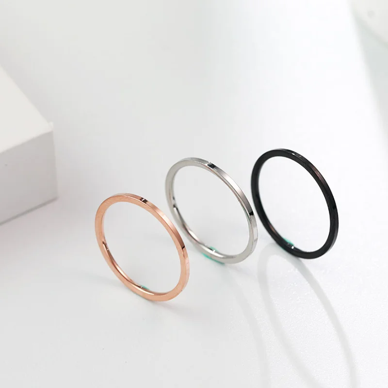 1MM Thin Titanium Steel Couple Rings Simple Fashion Finger Ring for Women and Men Wedding Jewelry Mens gifts wedding rings couple rings finger rings jewelry rings ring jewelry