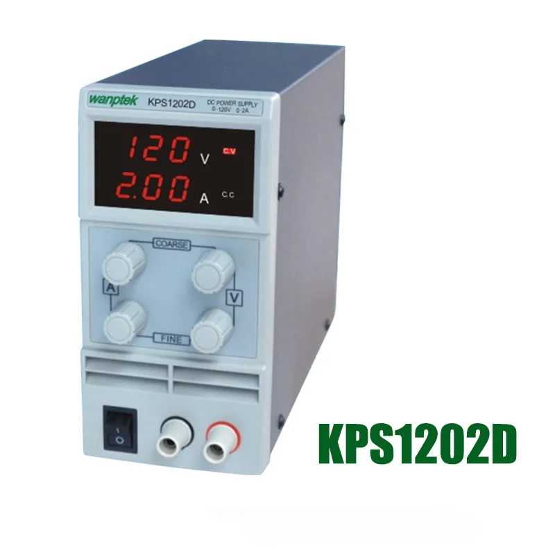 

KPS1202D Adjustable High precision double LED display switch DC Power Supply protection function 120V2A 110V/220V 0.1V/0.01A EU