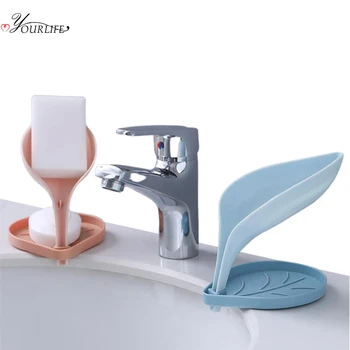 

OYOURLIFE Three-dimensional Leaf Soap Box Bathroom Double Layer Non-slip Drain Soap Tray Soap Holder Bathroom Accessories
