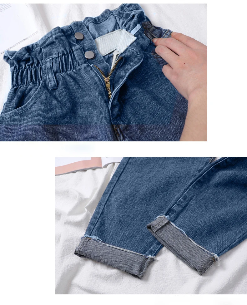 YuooMuoo High Quality Soft Vintage Boyfriend Jeans for Women Elastic High Waist Mom Black Jeans Harajuku Long Denim Pants