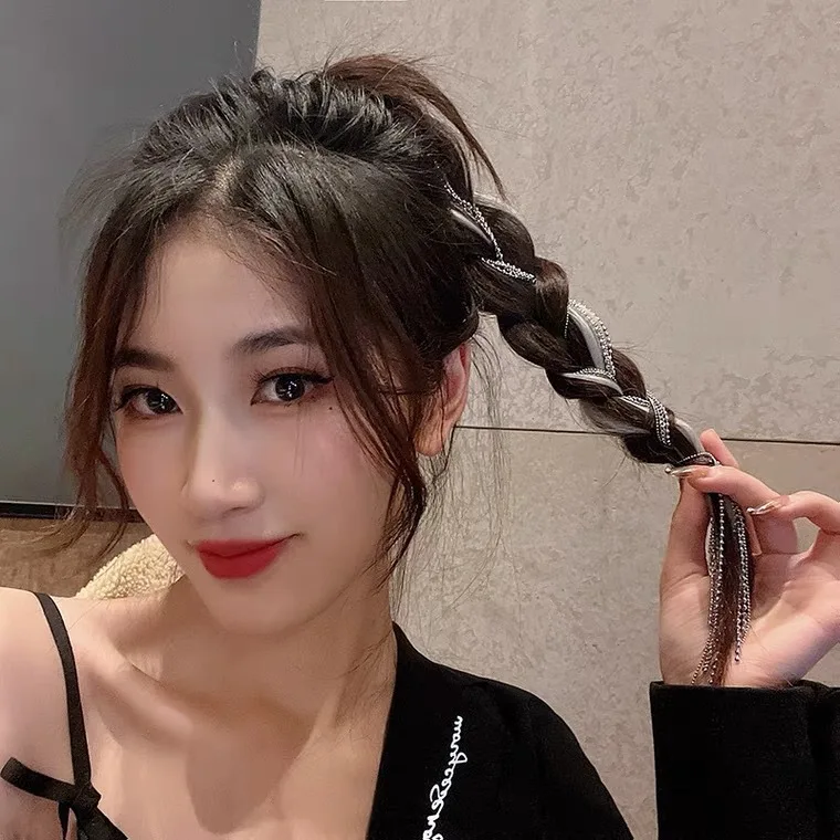 стразы на волосы Full Rhinestone Hair Clips For Women Girls jewelry Long Hair Clip Tassel заколка для волос accessoire cheveux