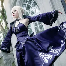 Costume de Cosplay pour femme, tenue gothique noire, avec sabres, alterner, Arturia, penddragon, Anime FGO Zero destiny, robe Lolita 
