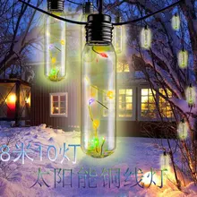 New Style Outdoor Waterproof Decoration Solar Strip Light Christmas New Year Courtyard Lawn Light Solar Copper Lamp