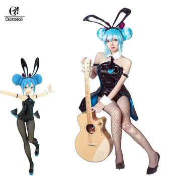 

ROECOS Vocaloid Miku Bunny Cosplay Miku Sexy Costume Sexy Jumpsuit Halloween Cute Bunnies Girl Hatsune Miku