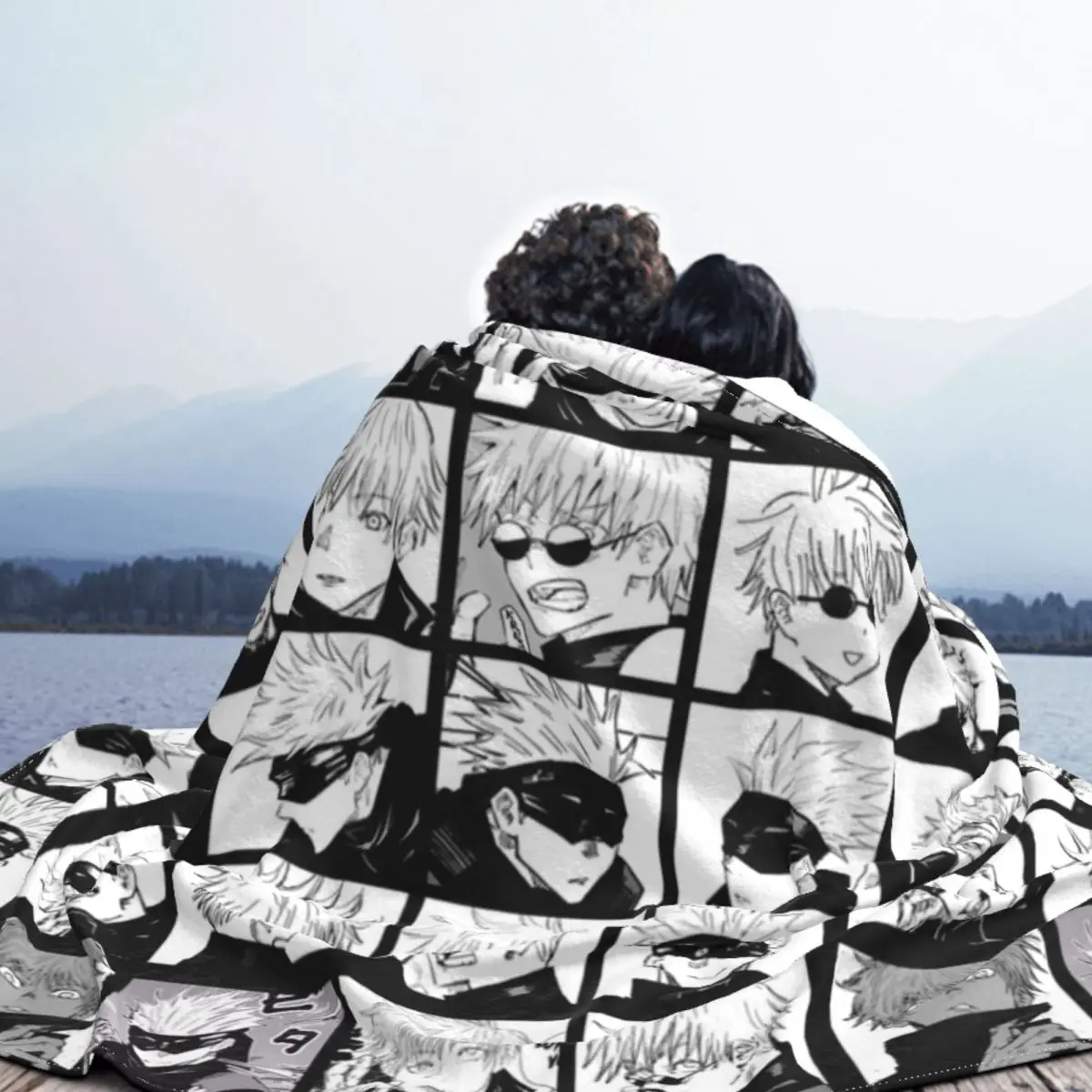 Gojo Satoru Collage Blanket 4