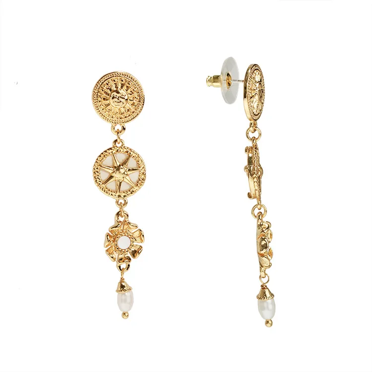 Новинка, колье Van Cleef, серия Sicily Sunshine, золотое ожерелье «солнце», длинные серьги, европейский и американский минимализм, St