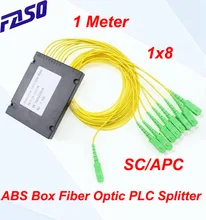 1*8 SC/APC Connector Single Mode 1 Meter 2.0mm Cable ABS BOX Fiber Optic PLC Splitter