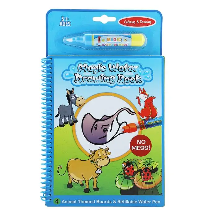 1 Animal Волшебная водная книга для рисования, раскраска, игрушка для рисования, каракули, животные, океанические фермы, тканевая доска для рисования, для детского образования - Цвет: 1 Animal