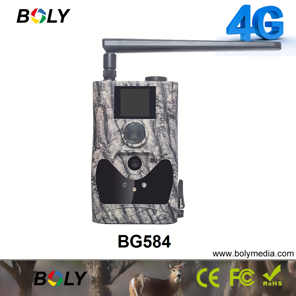 Boly Wireless Hunting Cameras BG584 4G Cloud Service Support 24MP Invisible Night Vision 90ft Sounds Recording Game Photo Traps