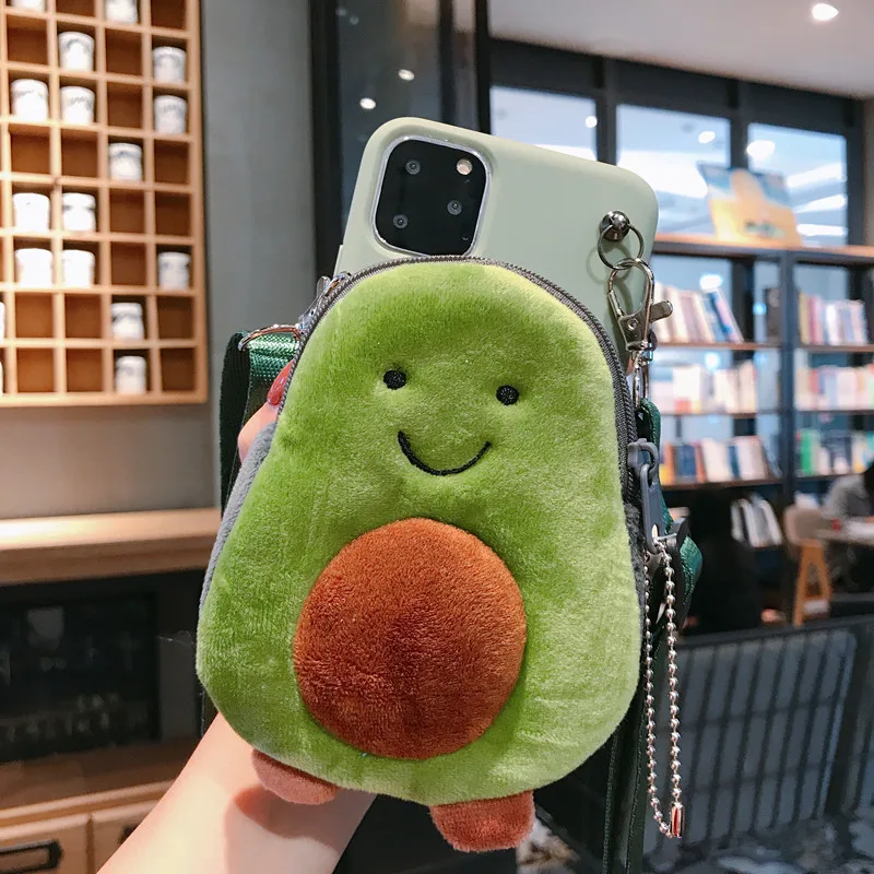 Для iPhone 11 Pro Модный с карманом для карт мультяшный чехол с принтом авокадо для iPhone XS Max XR X 7 8 6s Plus чехол для хранения шнура чехол для телефона