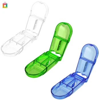 

BeautyBigBang Mini Portable Drug Cutting Device Manural V-Shaped Slot Medicine Storage Box