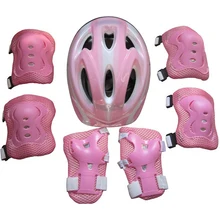 7pcs Kid Child Roller Skating Bike Helmet Knee Wrist Guard Elbow Pad Pieces Children Roller Skating Head Skateboard Knee Pads