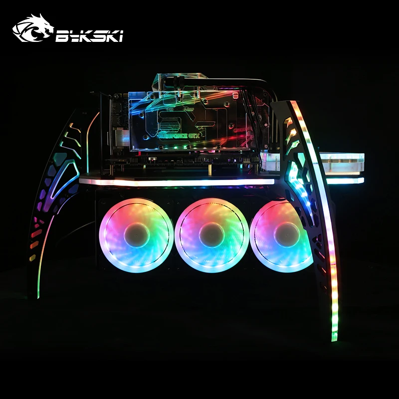 Billige BYKSKI 5 stücke Fan 120mm für Computer PC Fall Fan RGB Einstellen LED Fan Geschwindigkeit Wasser Kühler DIY Fan SYNC Computer Kühler RGB Kühlung