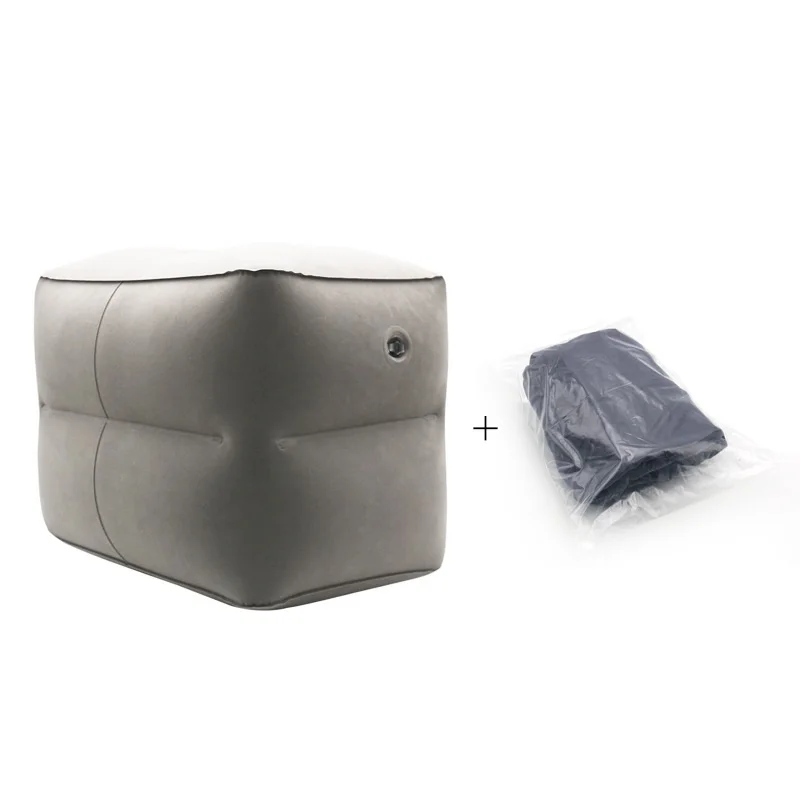 Новейшая модель; популярный полезный 3 слоя надувная подушка Портативный дорожная подставка для ног Подушка самолет вагон для ног Экологичный коврик для ног - Цвет: Two-Gray