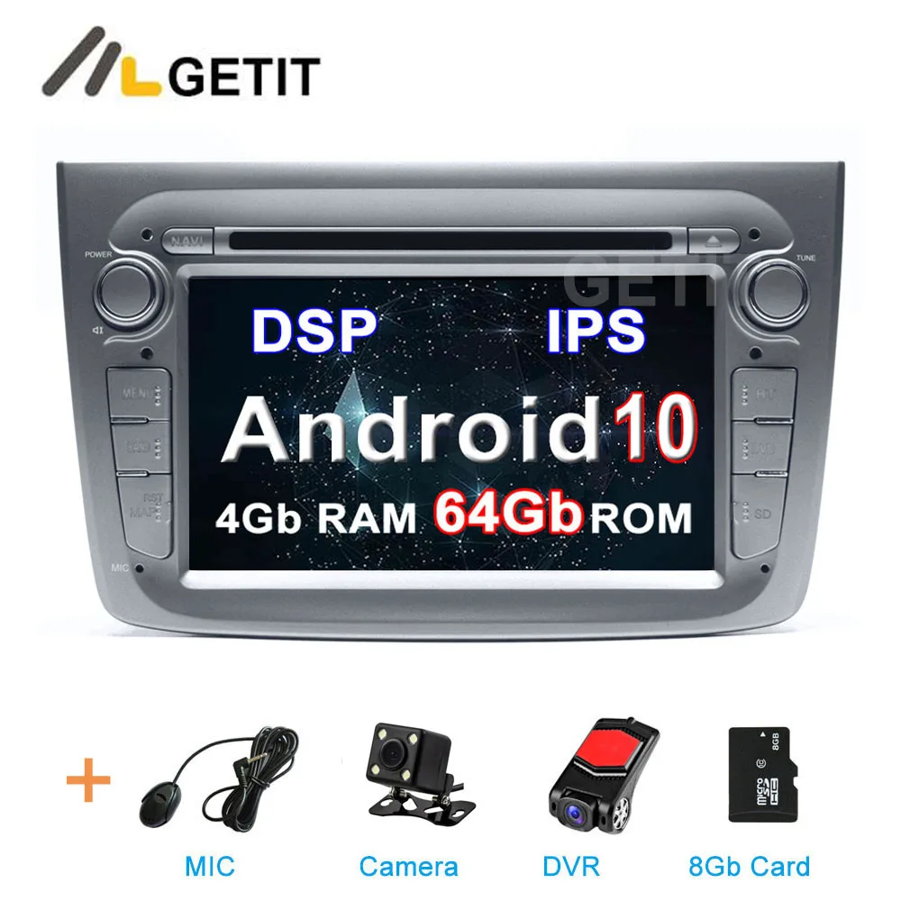 Android 10,0 Автомобильный мультимедийный радио gps DVD стерео для Alfa Romeo Mito canbus wifi bluetooth - Цвет: 4G CAMERA-DVR-SD-DSP