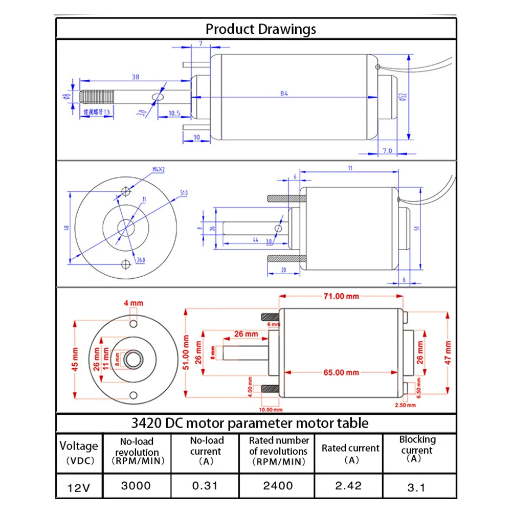 12/24v 30w 3000rpm Permanent Magnet Dc Motor Cw/ccw Motor Permanent Magnet Dc Motor