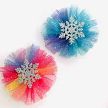 Цветные детские заколки для волос со снежинками и цветами, заколки для волос, Детские аксессуары для волос