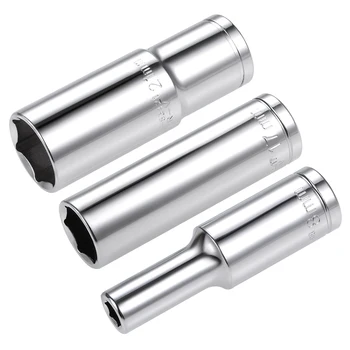 

uxcell 1/2-Inch Drive 6 Point Deep Socket Metric Cr-V Steel to DIY Hand-making Automotive Repairs Household Maintenance 2Pcs