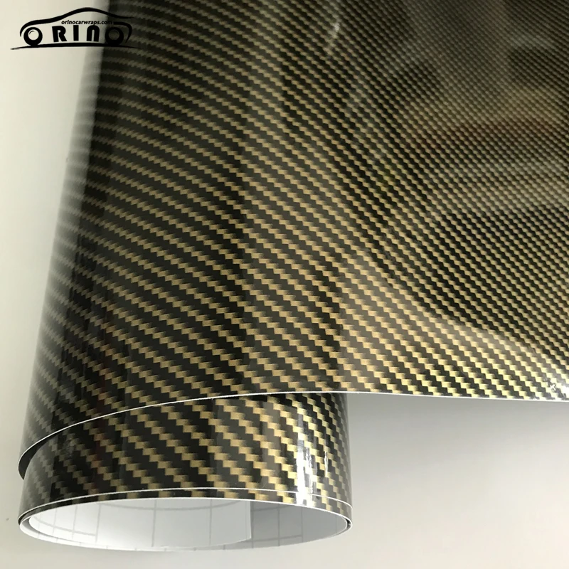2D Gold Carbon Fiber Vinyl Wrap Sticker-3