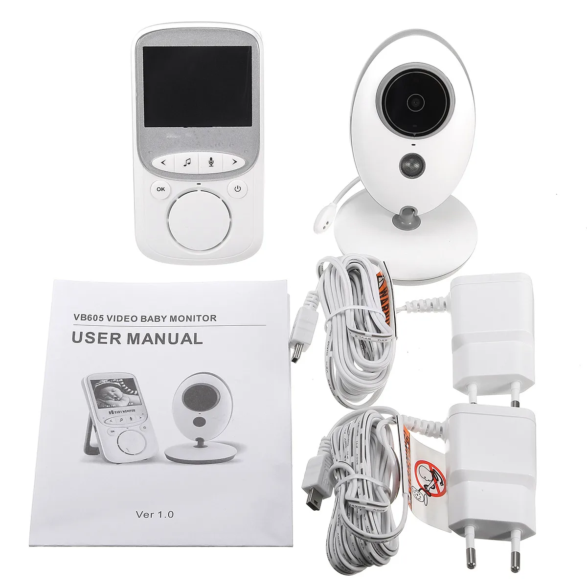 Digitale Da 2.4 Pollici Senza Fili di Visione notturna Baby Monitor di Visione Notturna LCD Audio V