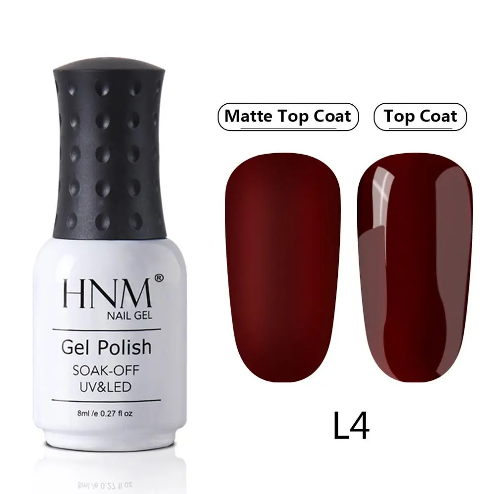 HNM Green Yellow Matte Effect Gel Nail Polish Need Matt Top Coat Base Semi Permanent UV LED Lamp Hybrid Varnishes Lacquer Gellak - Color: L4