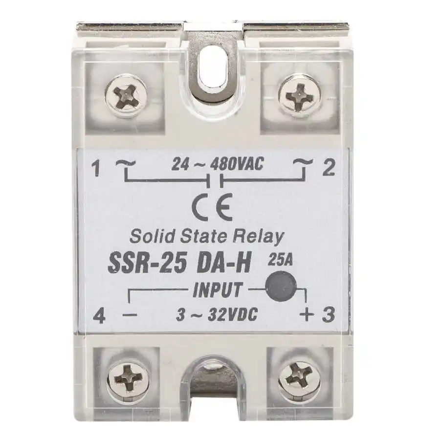 Interruptor sem Contato Dc-ac do Relé de Estado Ssr com Placa de Alumínio Ssr-25a-da-h do Dissipador de Calor Sólido estado sólido ssr com placa de alumínio