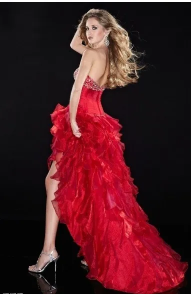 Горячая Распродажа, vestidos de fiesta, формальное элегантное сексуальное красное короткое спереди длинное сзади коктейльное платье для вечеринки, платье для выпускного вечера