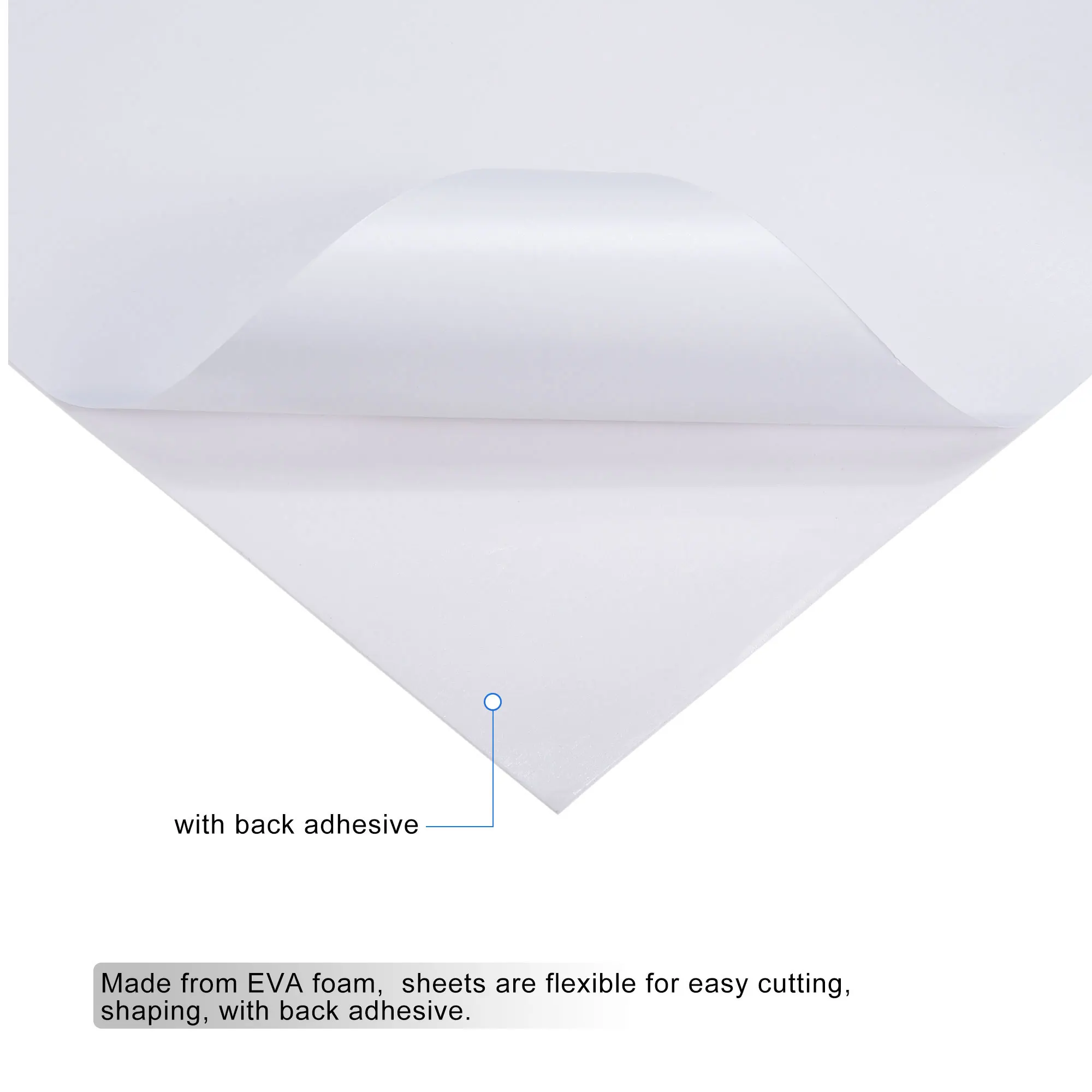 1mm Thick EVA Foam Sheets Roll Spone Foam Craft EVA Sheets White Self Adhesive Back DIY Handmade Making Material 6.56ft x11.8Inc