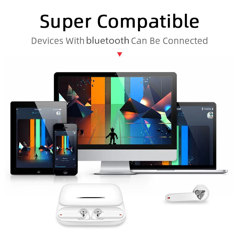 LEORY BE36 TWS Bluetooth 5,0 наушники Tap Touch Hi-Fi бас наушники водонепроницаемые спортивные гарнитуры с слайд беспроводной зарядной коробкой