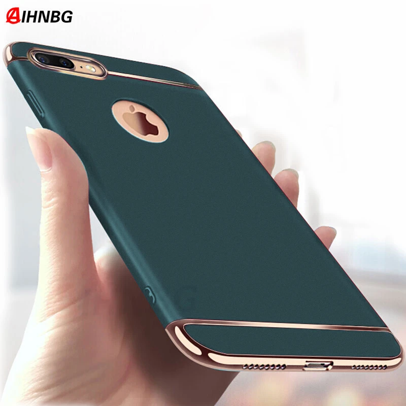 Luxury 360 Full Cover Plating Phone Case For iphone 12 13 11 Pro 6 6s 7 8 Plus 5 5s SE X XS Max XR PC Matte Hard Cover Case Capa iphone se leather case