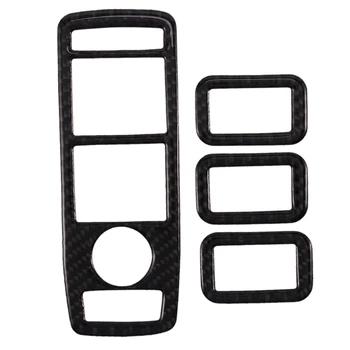 

4 PCS New Carbon Fiber Window Lift Switch Panel Cover Trim Fit for Tesla Model X