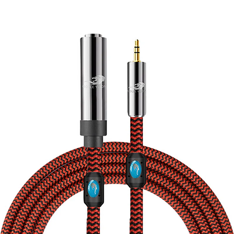1/8'' 3.5mm Male to 1/4 Inch Female 6.35mm Jack Audio Extension Cable for Mobile PC Mixer Headphone Amplifier Shielded Cords |