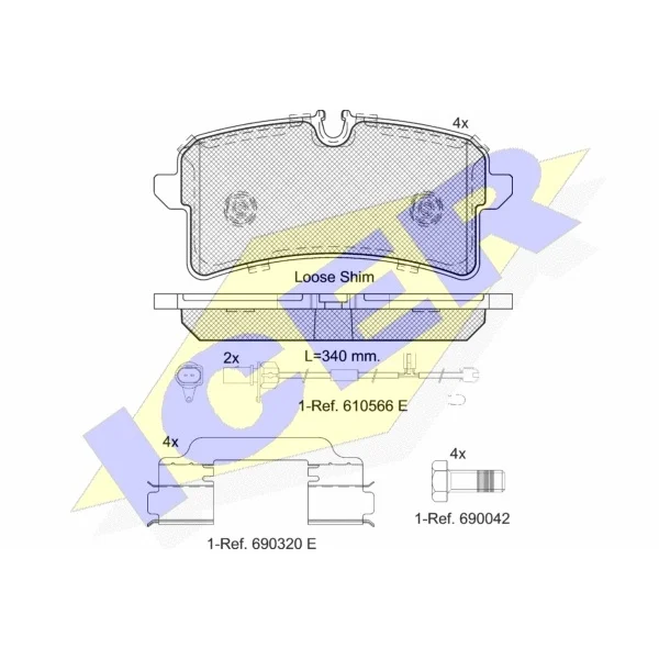 Колодки дисковые задние\ Audi A8 3.0TFSI-6.3/3.0TDI 10 ICER 1821