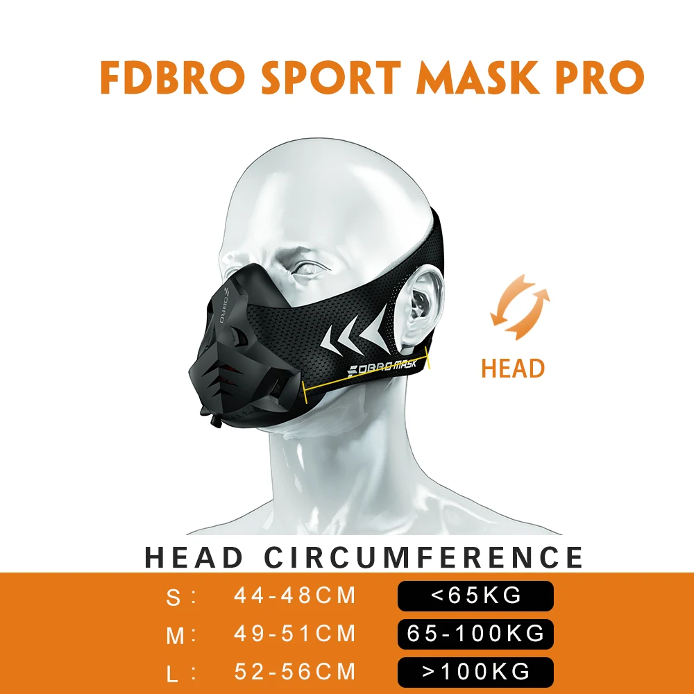 FDBRO Спортивная маска Pro высокая высота Защитная дыхательная тренировочная маска с воздушным фильтром Phantom тренировочная Беговая Пылезащитная маска для кардио