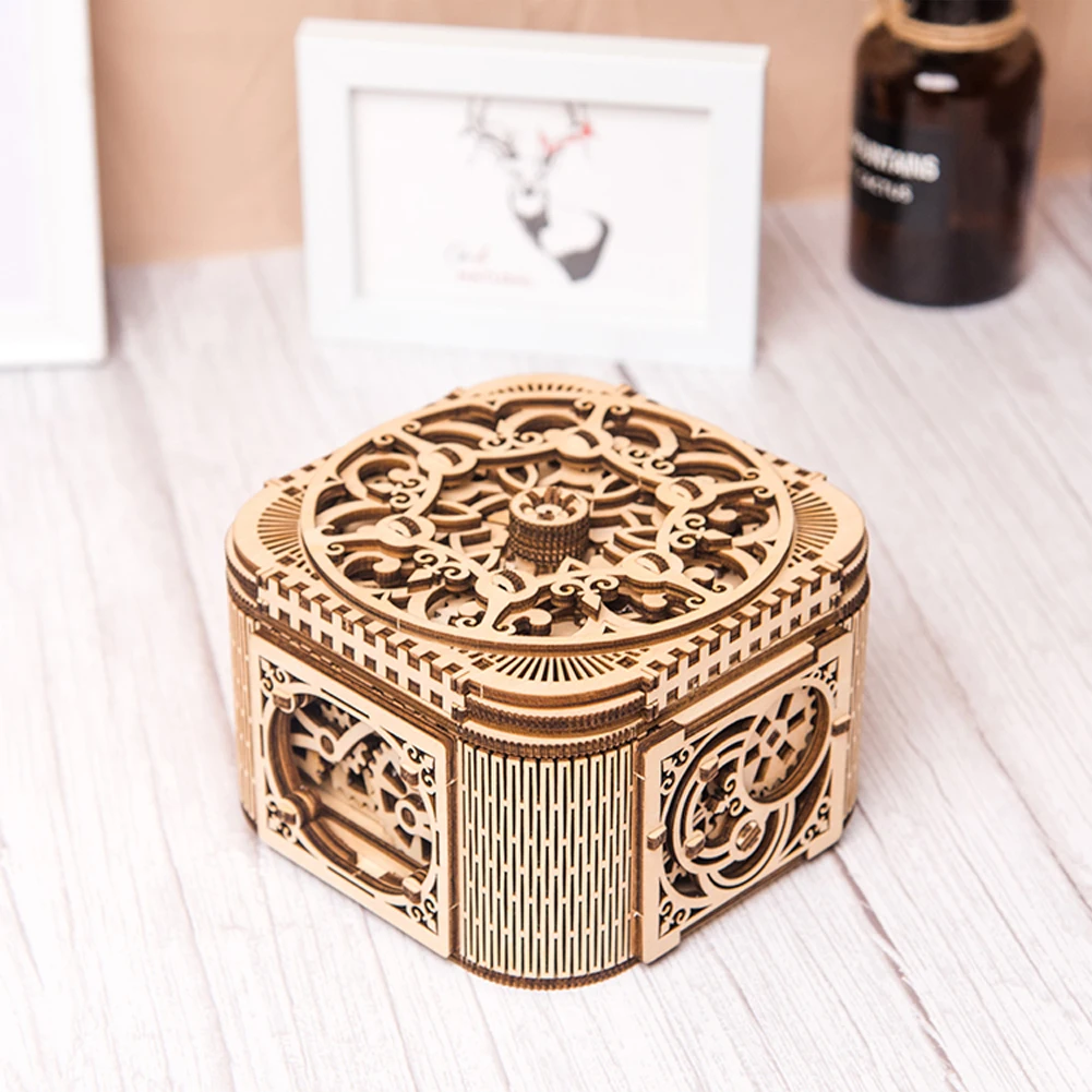 Модель Механическая Трансмиссия игрушки подростков 3D подарки DIY шкатулка для хранения детей игра собрана декоративные деревянные