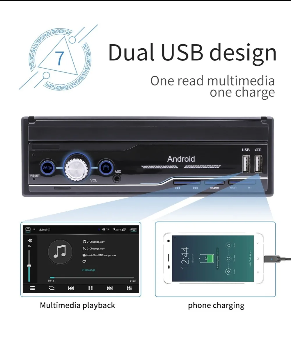 1din Android 8,1 GO четырехъядерный автомобильный DVD gps навигационный плеер 7 ''Universa автомобильный Радио WiFi Bluetooth MP5 мультимедийный плеер