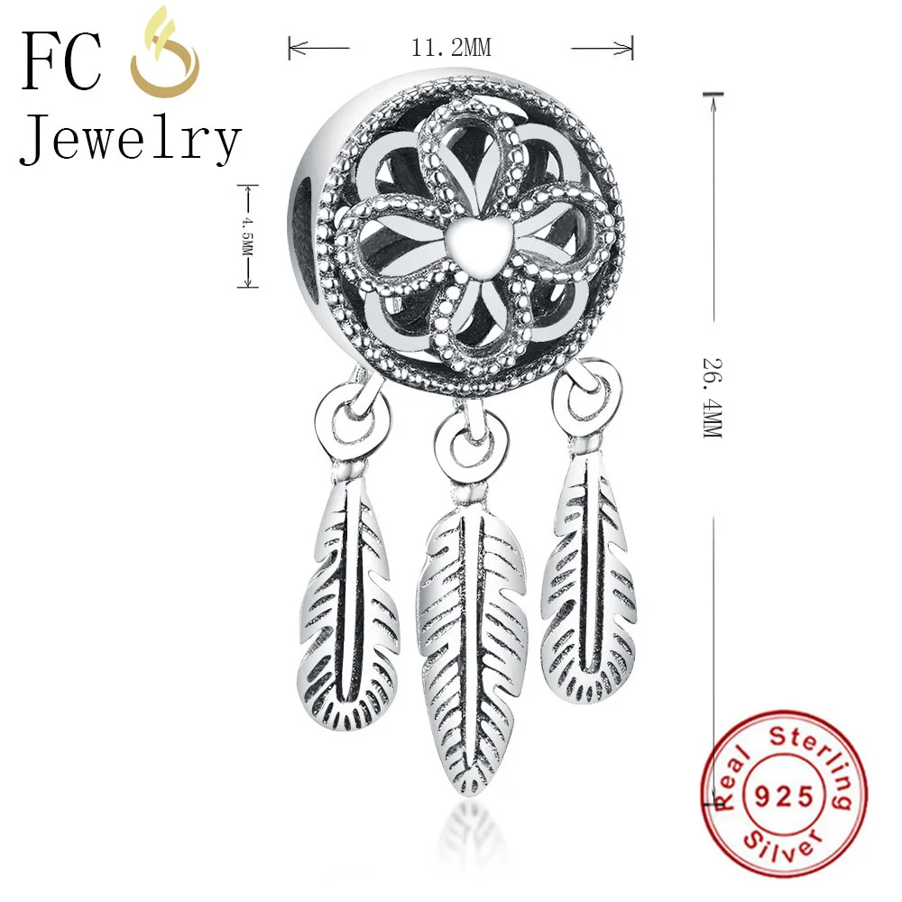 FC ювелирное изделие, браслет Pandora, 925 серебро, розовое золото, Ловец снов, бисерное изготовление, Berloque, Новое поступление