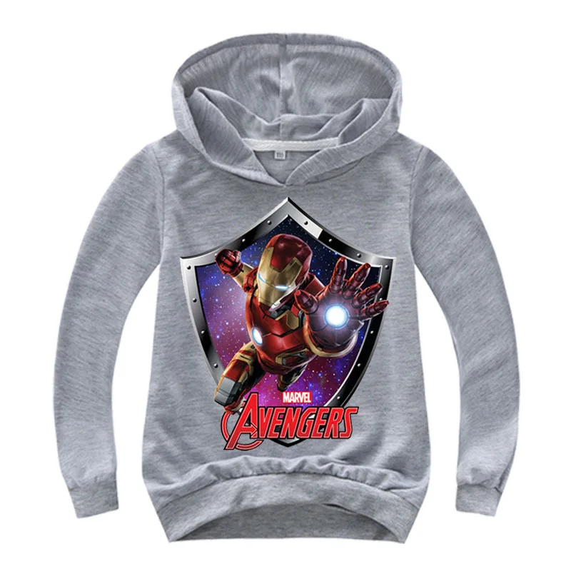 Мультфильм Мстители Marvel супергероя Железный человек толстовки с капюшоном и