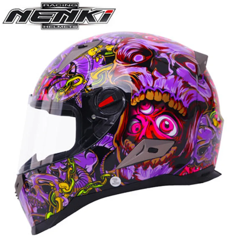 3 Мотоциклетный шлем NENKI шлем Capacete Moto полный шлем гонки мотобайкер Cascos Para Moto Touring для скутеров прогулочных велосипедов шлем сертификации ECE - Цвет: 3