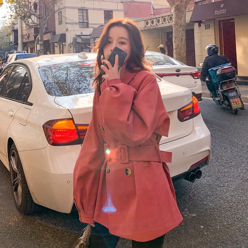 

Photo Shoot Short-height Workwear Trench Coat Women's New Style Short 2020 Spring New Style CHIC Korean-style Loose-Fit Students