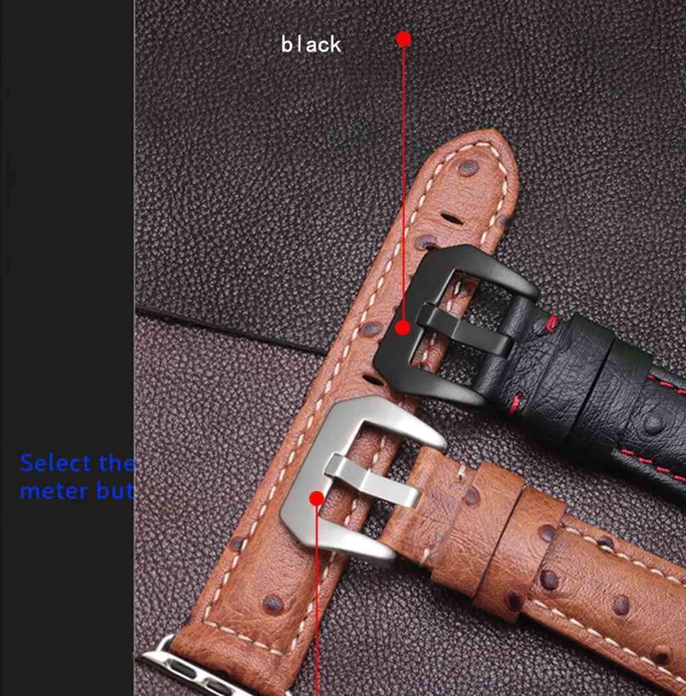 PEIYI Смарт наручные часы, аксессуары для наручных часов Apple iwatch1/2/3/4 кожаный браслет ремешок цвета: черная, синяя, коричневая Браслет замена поясная сумка