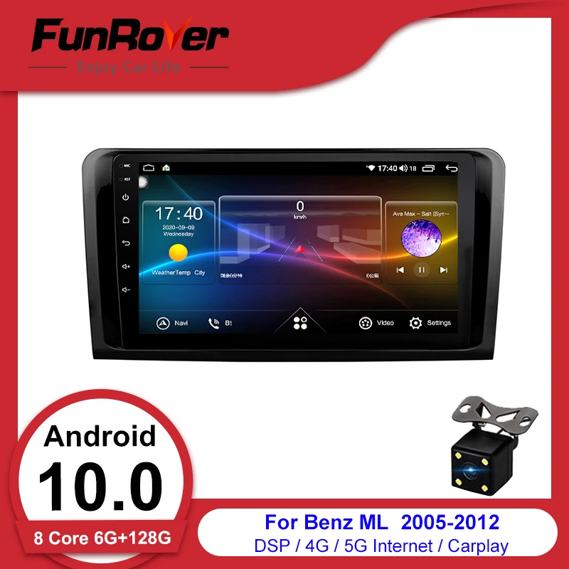 Funrover 2.5D + IPS android 10 0 gps dvd Автомобильный мультимедийный плеер Радио для Mercedes Benz W164