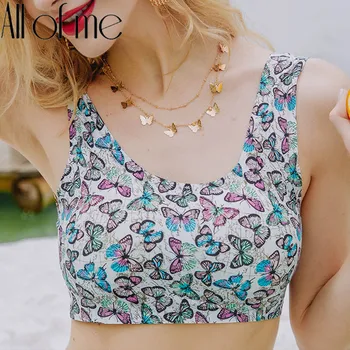 

Fashion Summer Multi Color Butterfly Tank Crop Tops for Girls Women Underwear Female Lounge Bralette Brassiere Lingerie Camisole