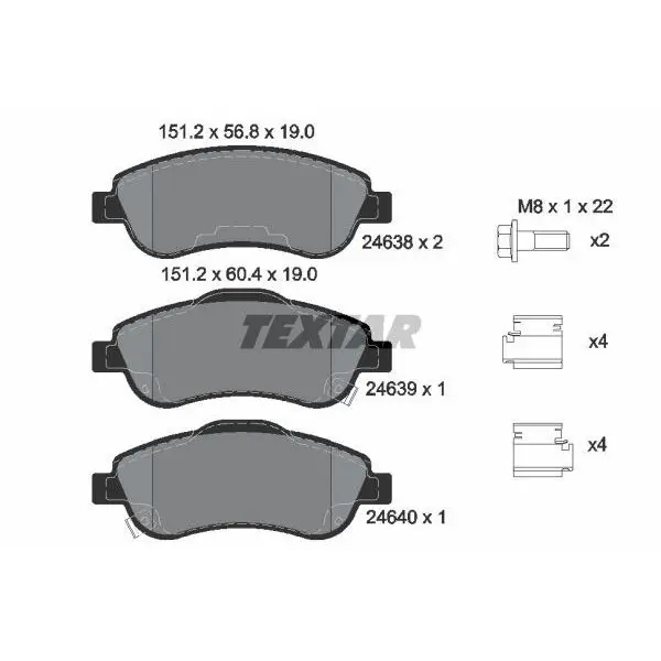 Колодки дисковые передние Honda CR-V 2.0/2.2D/2.4 06 TEXTAR 2463