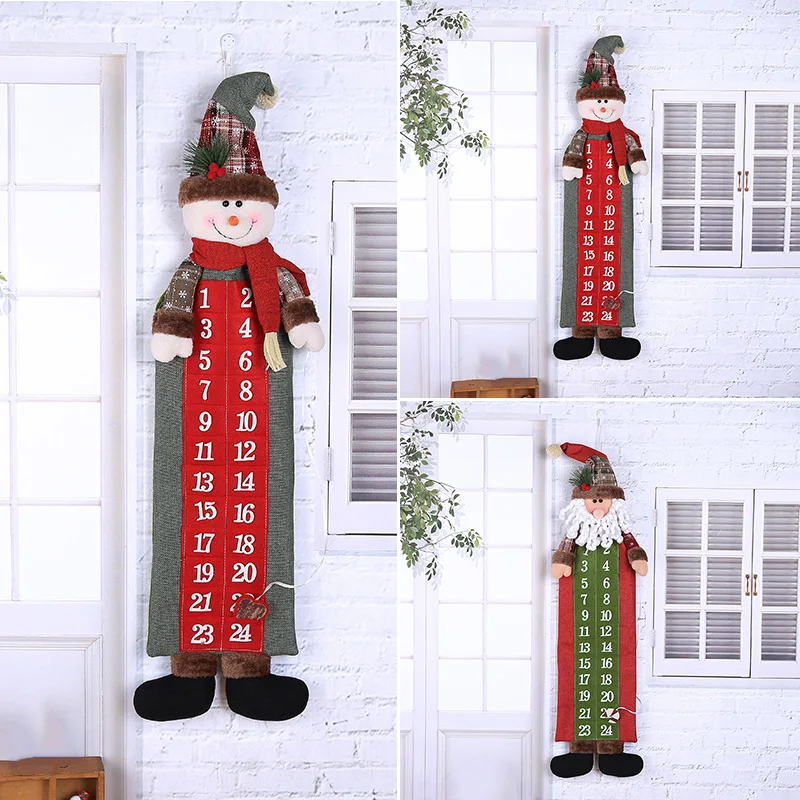 Санта Клаус/Снеговик кукла обратный отсчет Адвент календарь домашний Рождественский Декор подарки