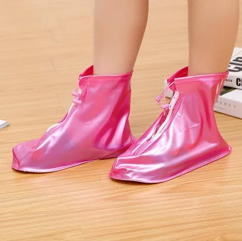 

DHL 50pair Waterproof Protector Shoes Boot Cover Unisex Zipper Rain Shoe Covers High-Top Anti-Slip Rain Shoes Cases