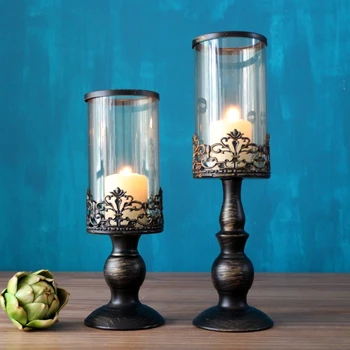 

Moroccan Candle Holder Retro Glass Nordic Romantic Wedding Simple Dinner Table Restaurant Candlestick Moroccan Home Decor MM60ZT
