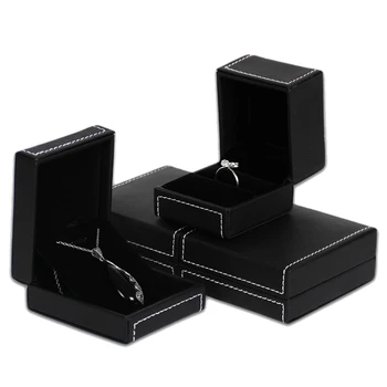 

Luxurious Texture Jewellery Box Wedding Ring Earring Pendant Bracelet Jewelry Gift Packaging Case Black with White Car Line
