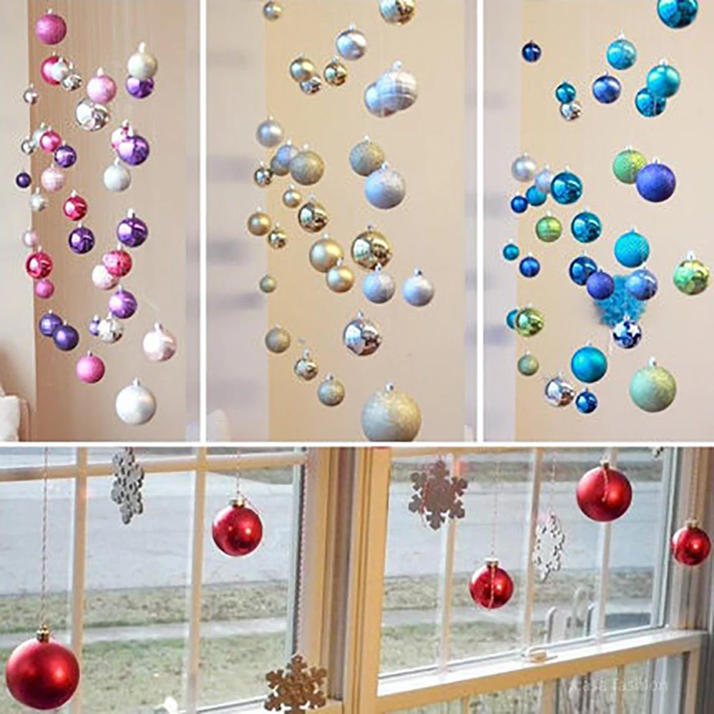 

16pcs/lot Glitter Round Christmas Tree Decor Ball Plastic Hanging Balls for Xmas decorations