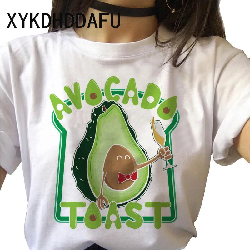 Женская футболка с авокадо 2020 Harajuku Ulzzang Kawaii Смешные повседневные топы Футболка